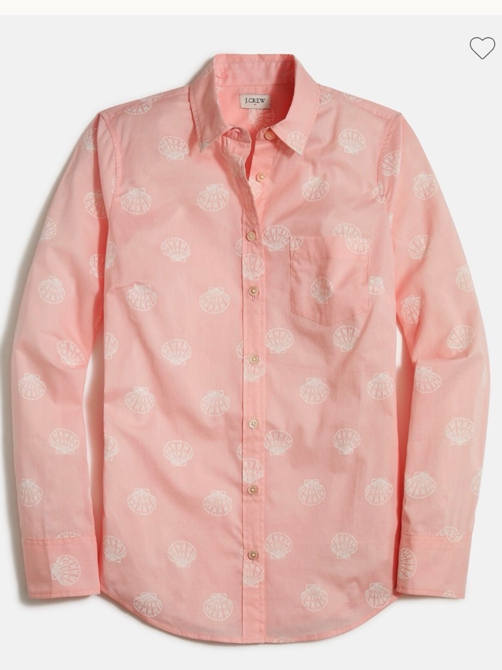 J. Crew Pink Shell-Print lightweight women’s button-down Summer Shirt Size Small